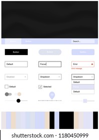 Light Purple vector ui kit with bubble shapes. Creative illustration in halftone marble style with gradient. Modern template for your landing page.