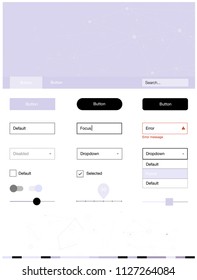 Light Purple vector ui ux kit in triangular style with circles. Ui kit design in abstract style with colorful crystals, circles. This sample is for your landing page.