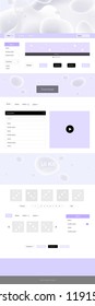 Light Purple vector ui ux kit with lines, ovals. Glitter abstract illustration with blurred bubble shapes.. This sample is for your landing page.