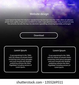 Light Purple vector ui ux kit with space stars. Beautiful ui ux kit with colorful sky in its header. This sample is for your landing page.