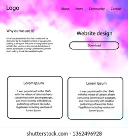 Light Purple vector ui ux kit with space stars. Colorful ui/ux kit with header consisted of clouds & stars. Beautiful layout for websites, landing pages.