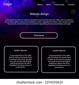 Light Purple vector ui ux kit with space stars. Modern Style guide with colorful gradient sky in its header. Simple colorful design for websites.