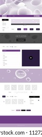 Light Purple vector web ui kit with lamp shapes. Colorful illustration in abstract memphis style with gradient. Simple colorful design for websites.