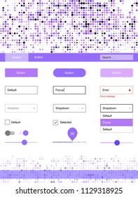 Light Purple vector web ui kit with spheres. Decorative ui kit design in abstract style with colorful dots. Simple colorful design for websites.