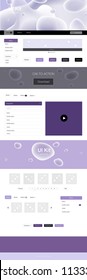 Light Purple vector web ui kit with lamp shapes. Elegant bright illustration with gradient  in memphis style. Simple colorful design for websites.