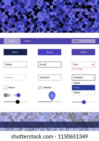 Light Purple vector web ui kit with spheres. Colorful Style guide with circles on abstract background. This template you can use for websites.