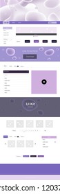 Light Purple vector web ui kit with lamp shapes. Elegant bright illustration with gradient  in memphis style. This sample is for your landing page.