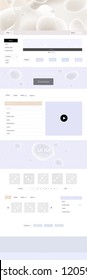 Light Purple vector web ui kit with lamp shapes. Elegant bright illustration with gradient  in memphis style. This template you can use for websites.