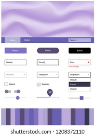 Light Purple vector web ui kit with lamp shapes. Modern gradient abstract illustration with bandy lines. Beautiful layout for websites, landing pages.