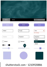 Light Purple vector web ui kit with nebula stars. Web ui kit with abstract gradient clouds in its header. This template you can use for landing pages.