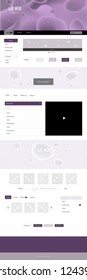 Light Purple vector web ui kit with lamp shapes. Elegant bright illustration with gradient  in memphis style. This template you can use for landing pages.