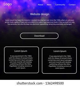 Light Purple vector web ui kit with nebula stars. Colorful ui/ux kit with header consisted of clouds & stars. This sample is for your website.