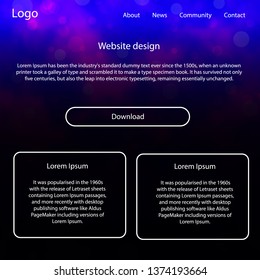 Light Purple vector wireframe kit with galaxy stars. Web ui kit with abstract gradient clouds in its header. Beautiful layout for websites, landing pages.