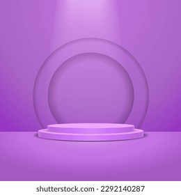 Presentación de la plataforma de producto de podio rosa violeta claro de fondo Modelo de mocalización de imagen vectorial