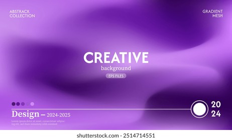 Light purple wave abstract background. Gradient. The surface texture of the fabric is strong. Dark colored background with space for design. EPS 10 vector
