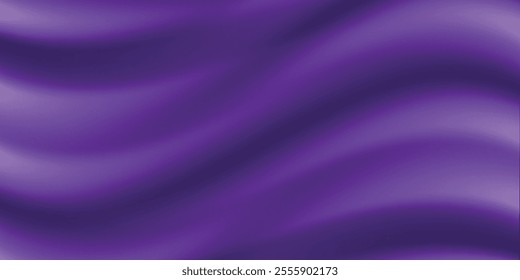 Light purple wave abstract background. Gradient. The surface texture of the fabric is firm. Dark colored background with space for design. Plum eggplant