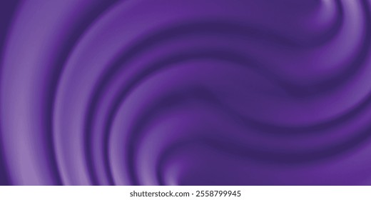 Light purple wave abstract background. Gradient. The surface texture of the fabric is firm. Dark colored background with space for design. Plum eggplant