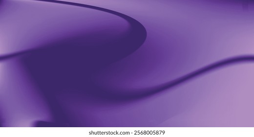 Light purple wave abstract background. Gradient. The surface texture of the fabric is firm. Dark colored background with space for design. Plum eggplant
