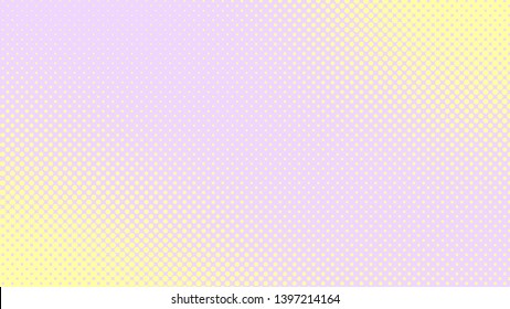Light purple and yellow retro comic pop art background with haftone dots design. Vector clear template for banner or comic book design, etc