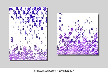 Light Purplevector brochure for ui, ux design. Abstract booklet on colored background with gradient. The pattern can be used for any ad, booklets.