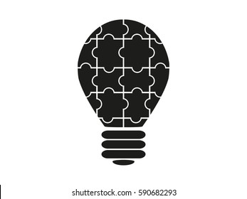 light puzzle icon, vector illustration eps10