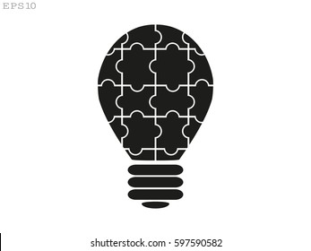 light puzzle icon, vector illustration eps10