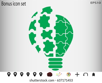 light puzzle icon, vector illustration eps10