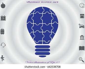 light puzzle icon, vector illustration eps10