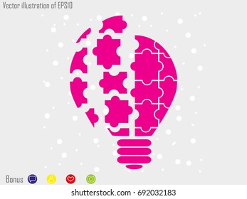 light puzzle icon, vector illustration eps10