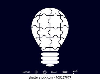 light puzzle icon, vector illustration eps10