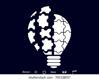 light puzzle icon, vector illustration eps10