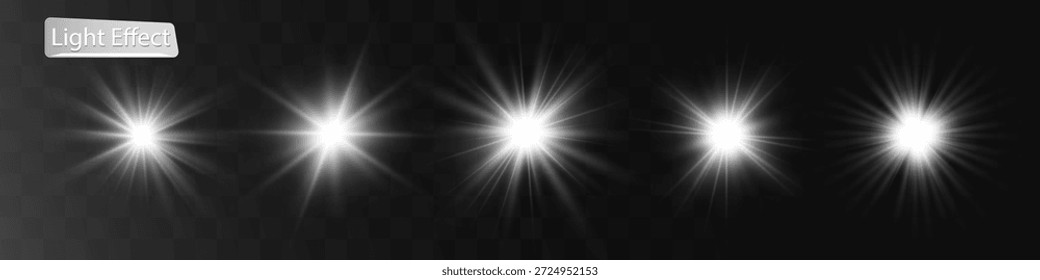 Estallido radial ligero con rayos brillantes sobre fondo transparente.