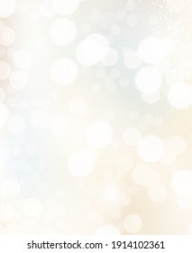 Light radiant sun vector design frame. Stylish beige and gold glitter card. Bokeh clouds card. Sparkling texture.Trendy wedding invitation. Glamour fairytale elegant decoration. Fantasy pastel color