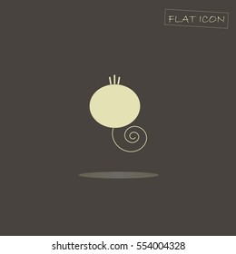 Light radishes on black, flat icon vector illustration