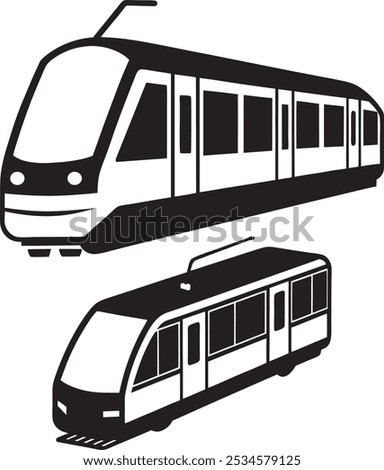 Light Rail Black And White Background Illustratio