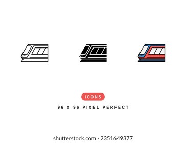 Light Rail Icon. City Train Subway Symbol Stock Illustration. Vector Line Icons For UI Web Design And Presentation