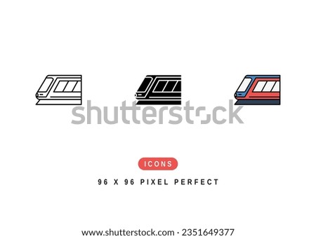 Light Rail Icon. City Train Subway Symbol Stock Illustration. Vector Line Icons For UI Web Design And Presentation
