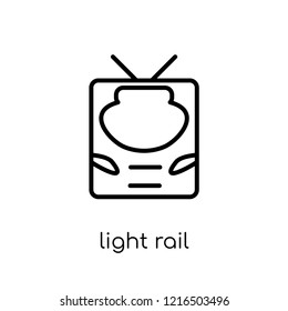 light rail icon. Trendy modern flat linear vector light rail icon on white background from thin line Transportation collection, outline vector illustration
