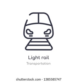 light rail outline icon. isolated line vector illustration from transportation collection. editable thin stroke light rail icon on white background