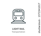 Light rail outline vector icon. Thin line black light rail icon, flat vector simple element illustration from editable transportation concept isolated on white background