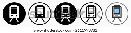 Light Rail Transit Icons: vector illustration of light rail transport icons with white background