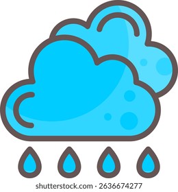 Light Rain Filled Style Icon Design