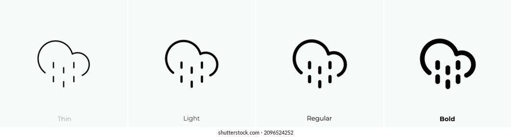 light rain icon. Thin, Light Regular And Bold style design isolated on white background