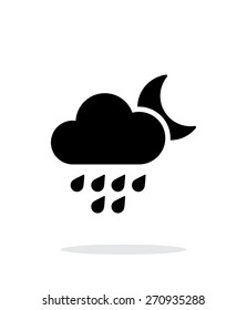 Light rain at night weather simple icon on white background. Vector illustration.