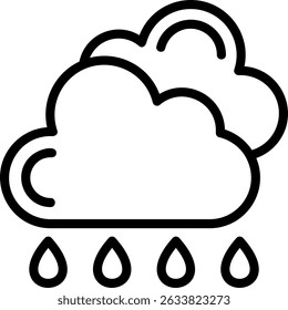 Ícone de Estilo de Contorno de Chuva Clara