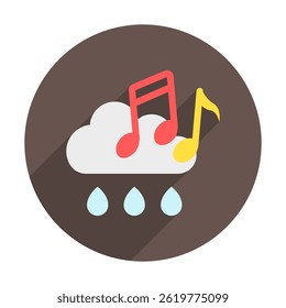 Cor plana arredondada da chuva clara, ícone mini ilustração, relacionado ao relaxamento, spa, bem-estar e muito mais. Vetor EPS 10 para conceito moderno, impressão, UI, kit UX, web e desenvolvimento de aplicativos