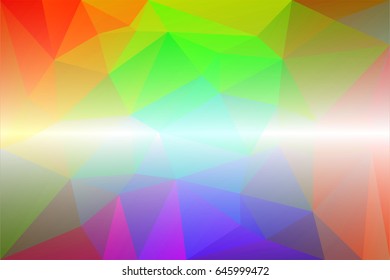 Light rainbow abstract low poly geometric background