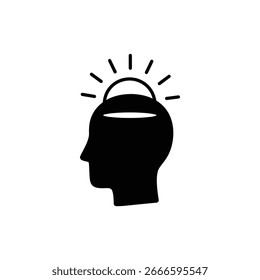 Light ray entering head symbolizing insight, knowledge, and enlightenment