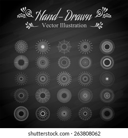 Light ray. Vintage sunburst vector collection, geometric shape