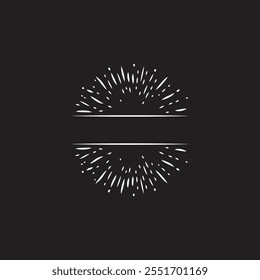 Light rays with banner flat vector design